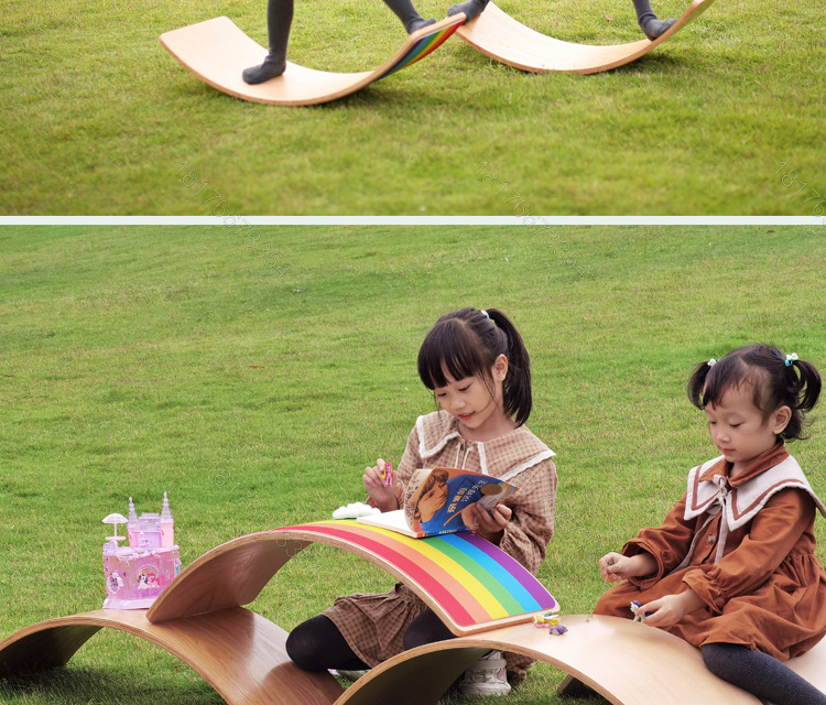 Children's Puzzle Sensory Training Seesaw Kindergarten Sports Game Wooden Balance Board Yoga Balance Practice Board