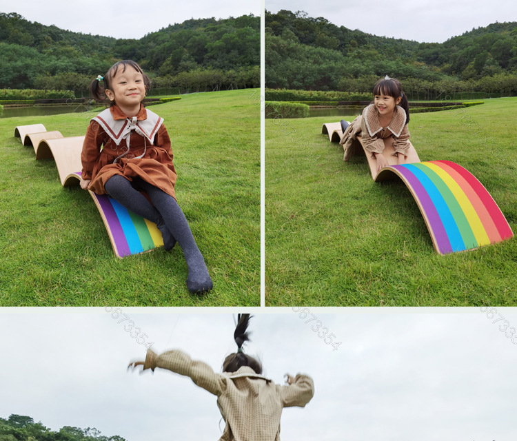 Children's Puzzle Sensory Training Seesaw Kindergarten Sports Game Wooden Balance Board Yoga Balance Practice Board
