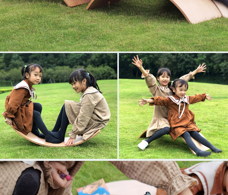 Children's Puzzle Sensory Training Seesaw Kindergarten Sports Game Wooden Balance Board Yoga Balance Practice Board