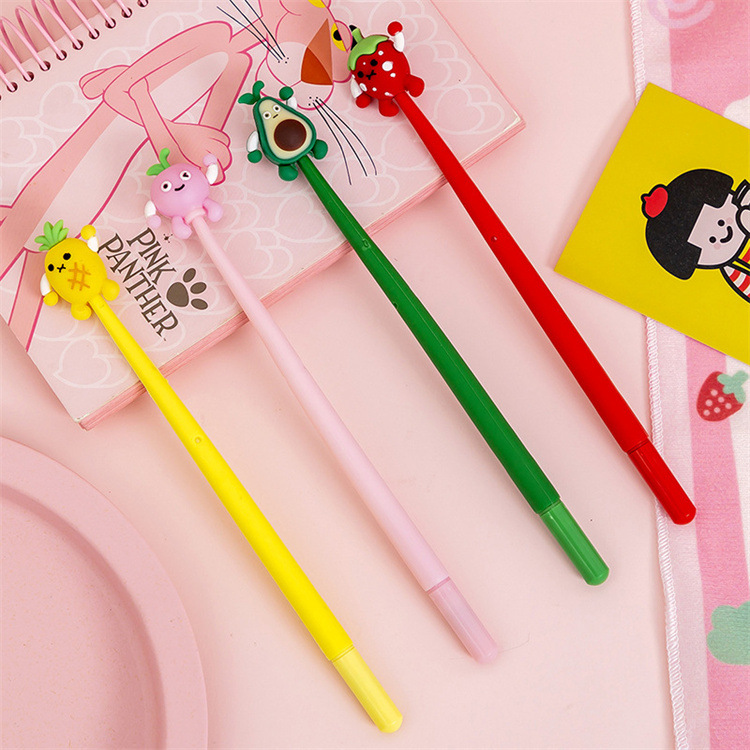 Creative Style Avocado Shape Gel Pen Cute Student Pen Cartoon Stationery Office Supplies Water-Based Sign Pen