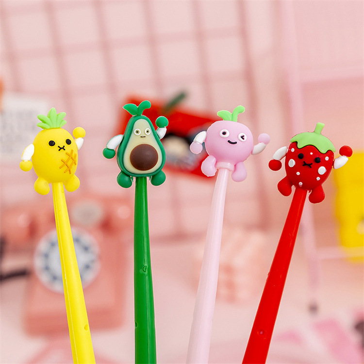 Creative Style Avocado Shape Gel Pen Cute Student Pen Cartoon Stationery Office Supplies Water-Based Sign Pen