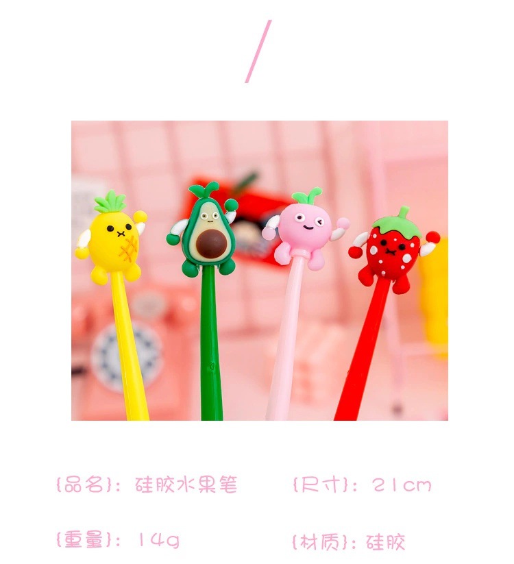 Creative Style Avocado Shape Gel Pen Cute Student Pen Cartoon Stationery Office Supplies Water-Based Sign Pen