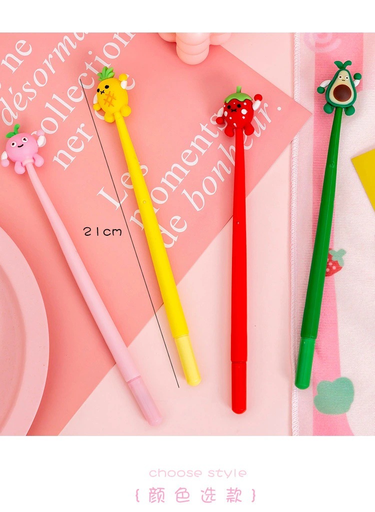 Creative Style Avocado Shape Gel Pen Cute Student Pen Cartoon Stationery Office Supplies Water-Based Sign Pen
