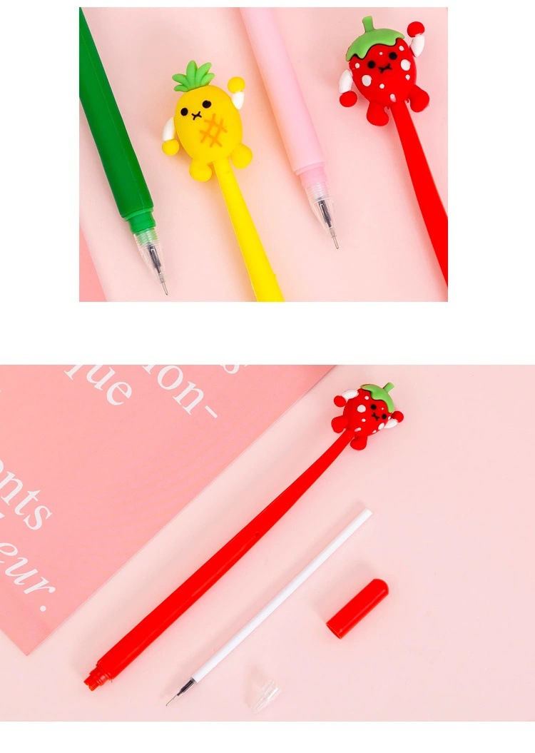 Creative Style Avocado Shape Gel Pen Cute Student Pen Cartoon Stationery Office Supplies Water-Based Sign Pen