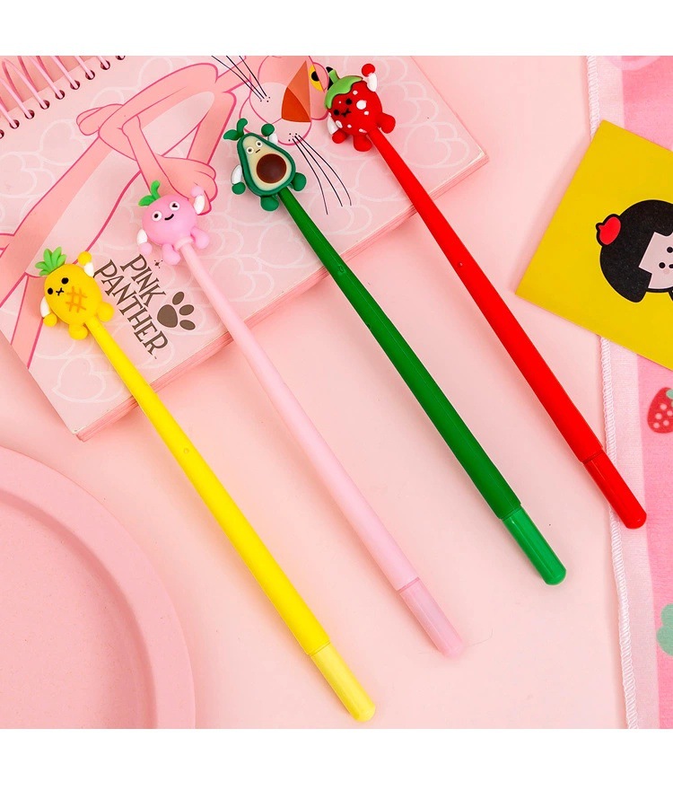 Creative Style Avocado Shape Gel Pen Cute Student Pen Cartoon Stationery Office Supplies Water-Based Sign Pen
