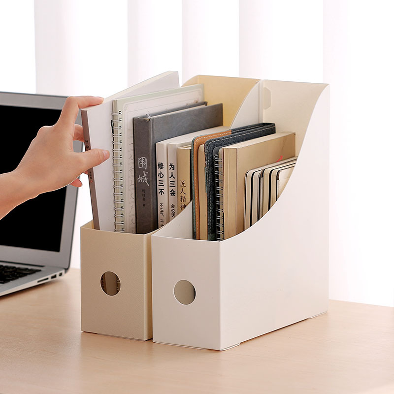 Desktop File Shelf Students Use Document Rack Office Supplies to Organize Plastic Bookend Bookshelf File Storage Box