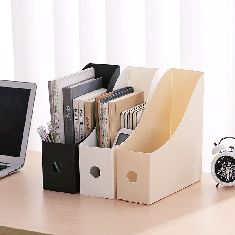 Desktop File Shelf Students Use Document Rack Office Supplies to Organize Plastic Bookend Bookshelf File Storage Box