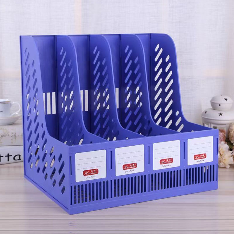 Office Supplies File Holder A4 Desktop Storage File Column Stationery Wholesale Plastic File Box