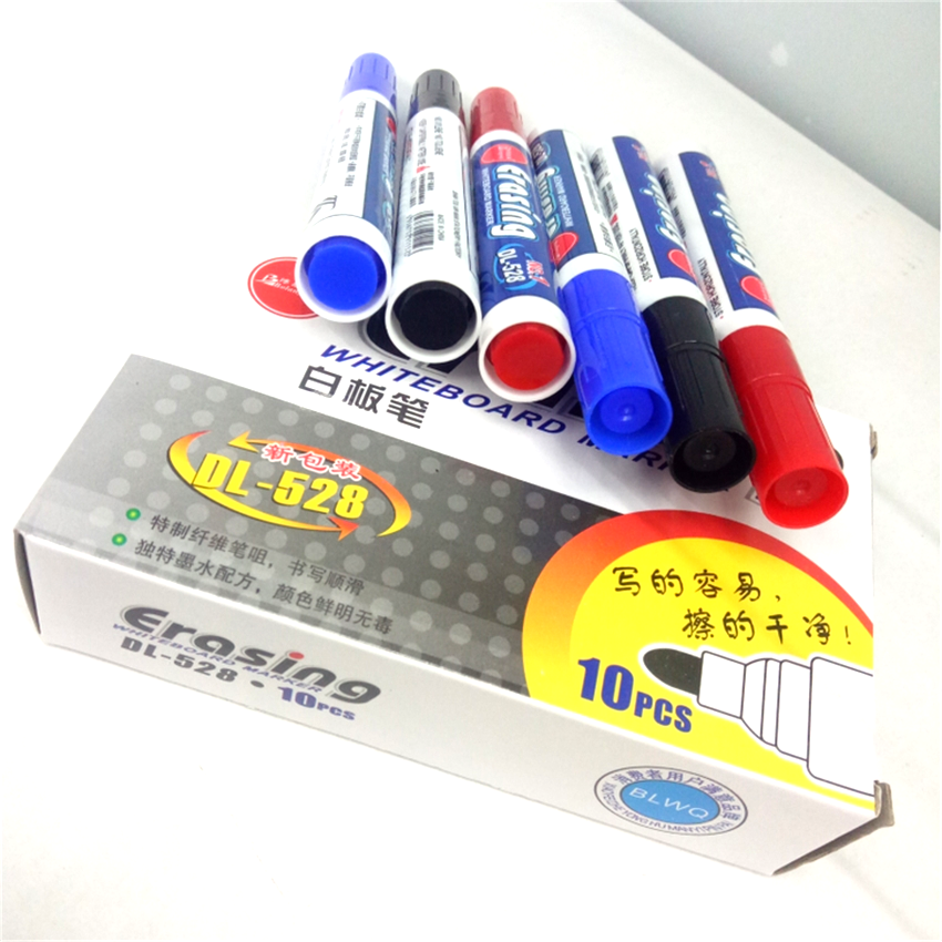 Overflowing 10 loaded whiteboard pen red blue black erasable stationery can not add ink office supplies