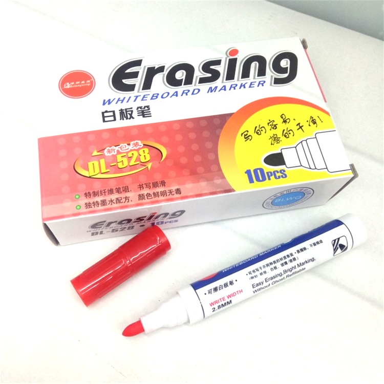Overflowing 10 loaded whiteboard pen red blue black erasable stationery can not add ink office supplies