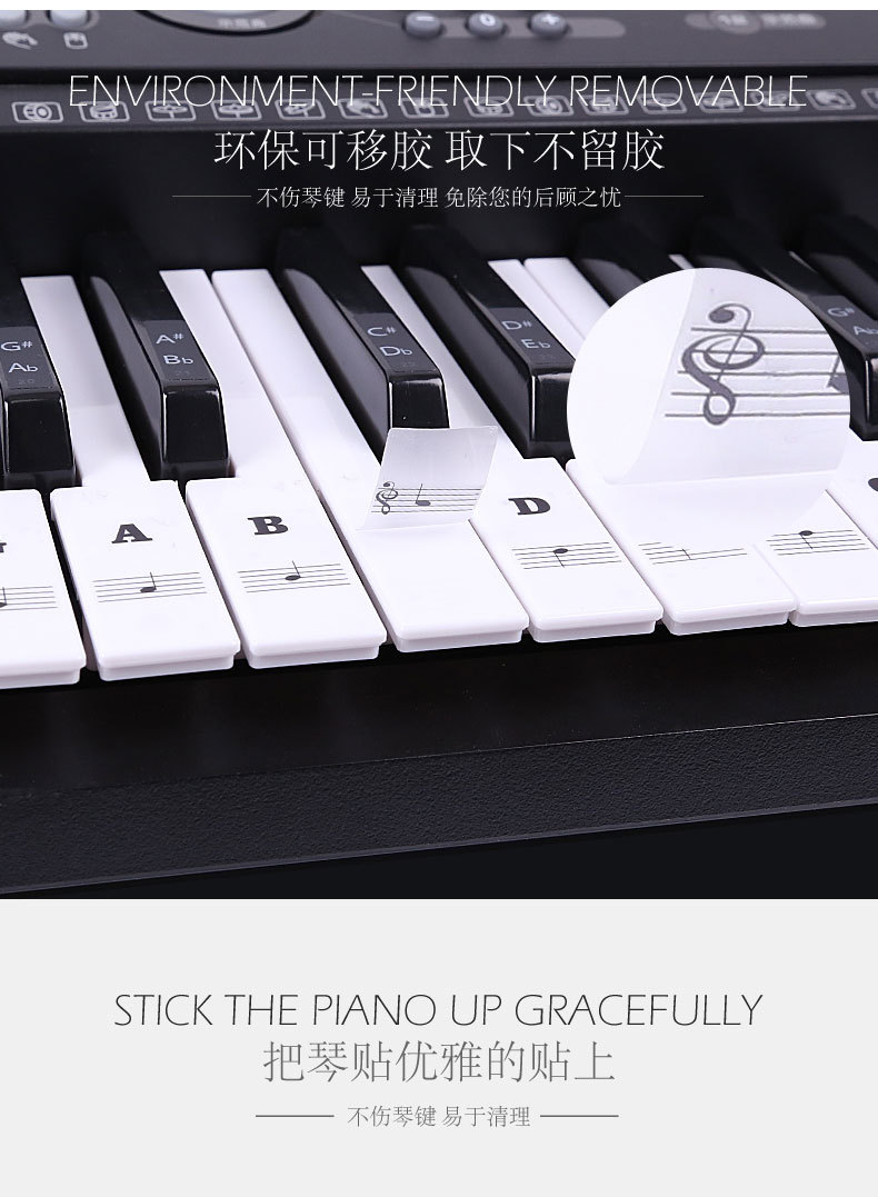 Key Piano Transparent Sticker Electronic Keyboard Keys Plate Hand Roll Steel Keys Sticker Simple Spectrum Scale Sticker Key Piano Transparent Sticker Electronic Keyboard Keys Plate Hand Roll Steel Keys Sticker Simple Spectrum Scale Sticker
