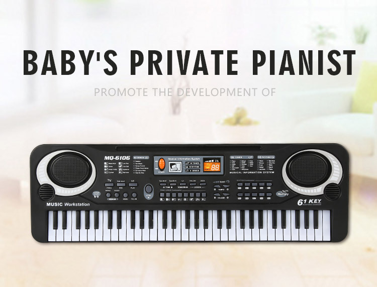Children's Electronic Keyboard Musical Instrument 61Key MultiFunction Studio Toy Gift Educational Piano with Power Children's Electronic Keyboard Musical Instrument 61Key MultiFunction Studio Toy Gift Educational Piano with Power