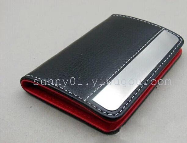 New veneer-grade large-capacity card case direct metal card case can be customized on a tall LOGO