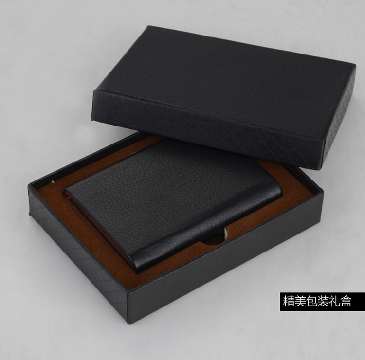 Plus-Sized Large Capacity 008 Litchi Grain with 100 Grain Curved Cover Horizontal Business Card Case