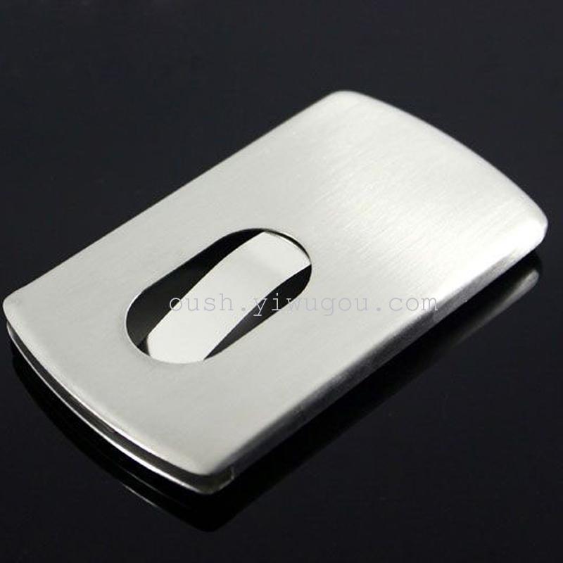 Hand push stainless steel clip metal card case [laser]