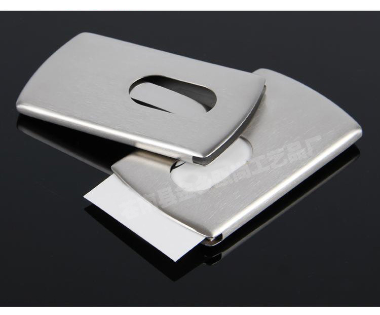 Hand push stainless steel clip metal card case [laser]