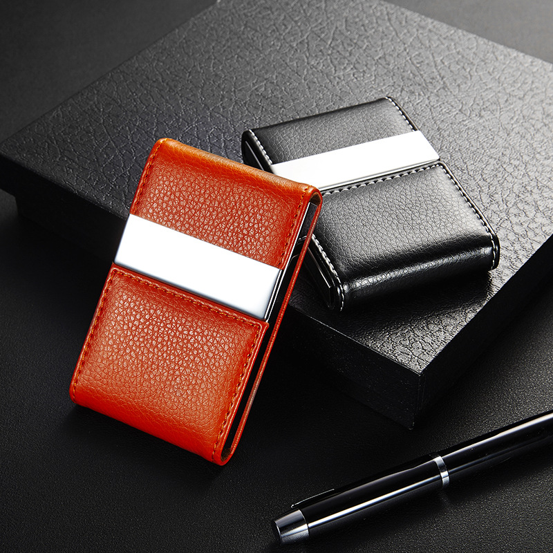 Business Large Capacity New Business Card Case Men Women Leather Fashion Business Card Holder