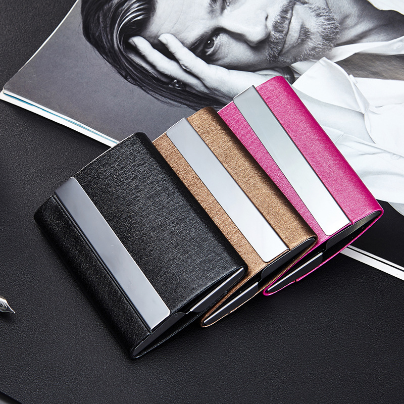 Open Business Card Case on Both Sides Metal Welding Business Card Case Creative Business Card Holder Men&#039;s