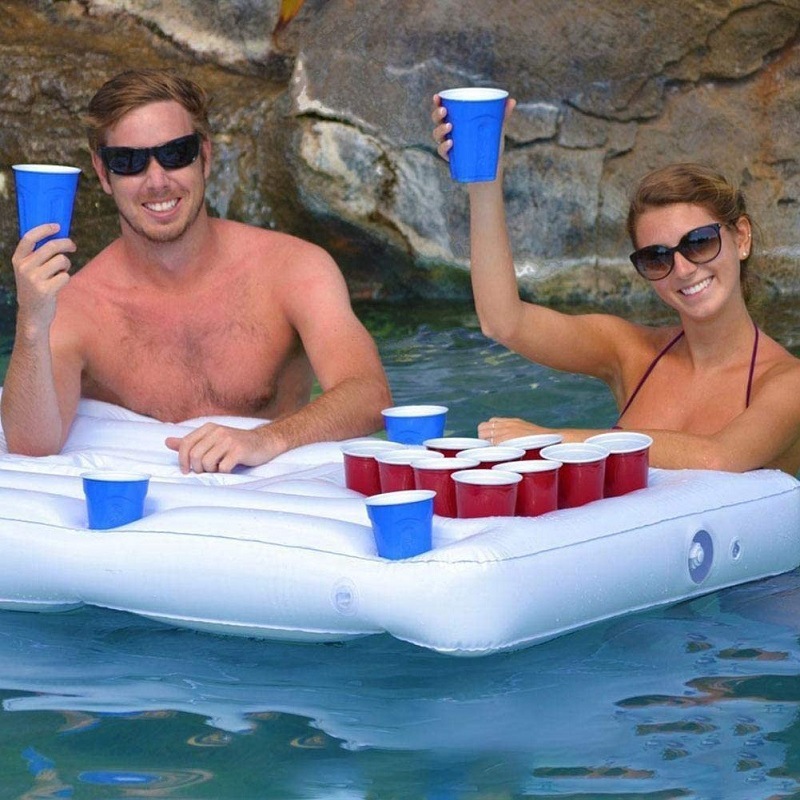 Factory Spot Outdoor Beach Lawn Portable PVC Inflatable Ice Bar Cup Hole Float Welcome Inquiry Cross-Border