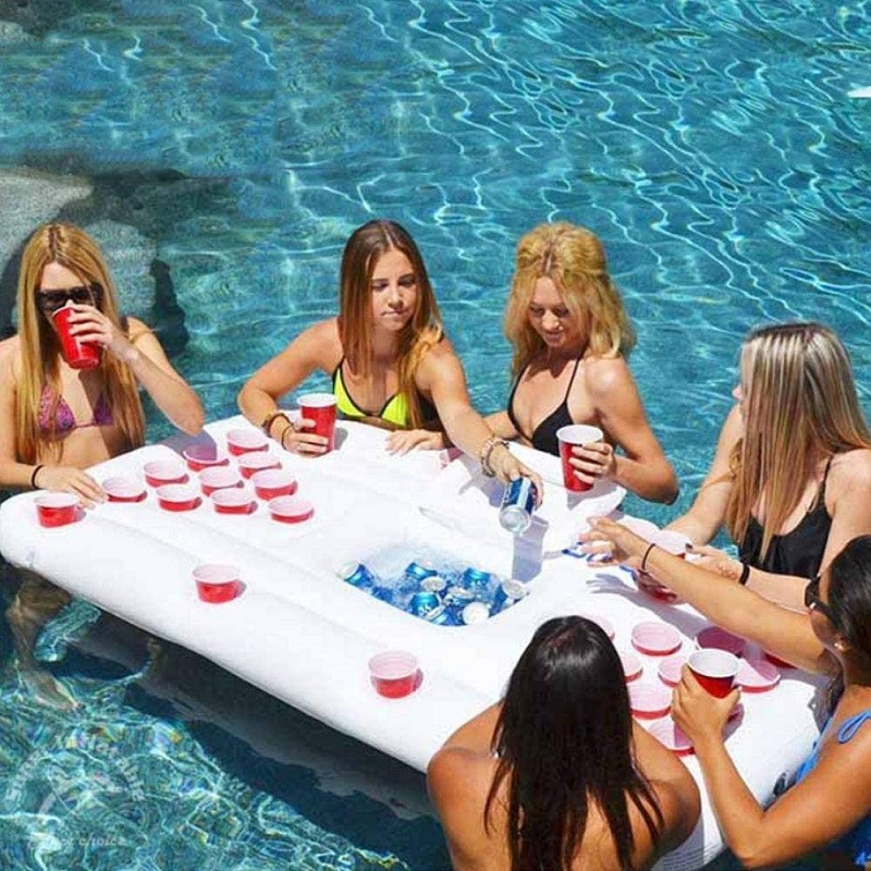 Factory Spot Outdoor Beach Lawn Portable PVC Inflatable Ice Bar Cup Hole Float Welcome Inquiry Cross-Border