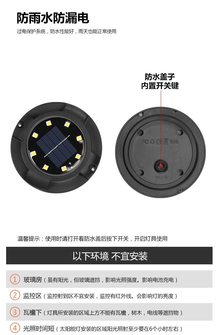 Solar Underground Light, Solar Lawn Lamp, Solar Garden Decorative Lights