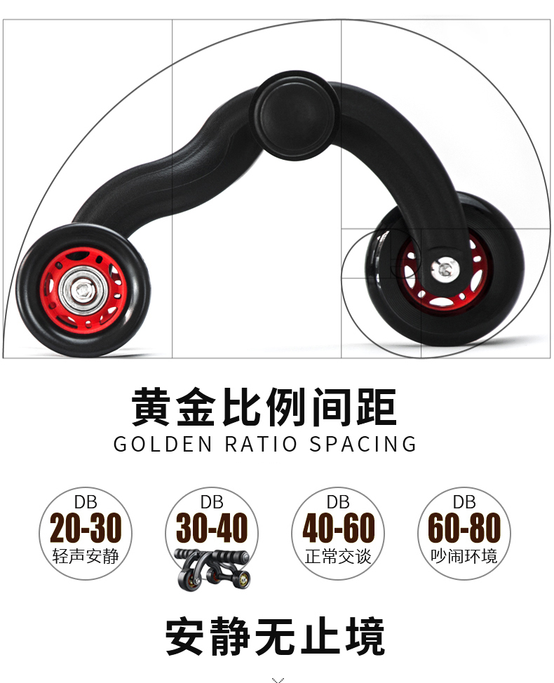 Three Wheels Indoor Gym Abdominal Home Sport Exercise Fitness Equipment Ab Wheel Roller