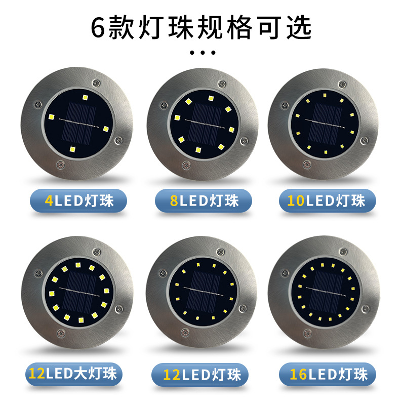 Cross-Border Solar Lamp New 8Led Buried Light Outdoor Courtyard Landscape Lamp Plug-in Solar Lawn Lamp