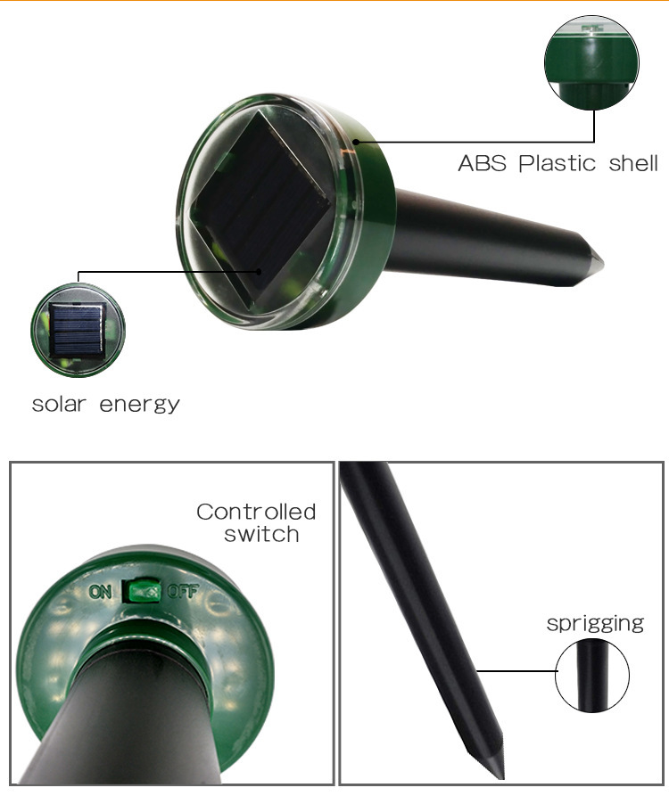 Solar Pest Repeller Ultrasonic Vibration Electronic Snake Repellent Multifunctional Lawn Waterproof Insect Killer Solar Pest Repeller Ultrasonic Vibration Electronic Snake Repellent Multifunctional Lawn Waterproof Insect Killer