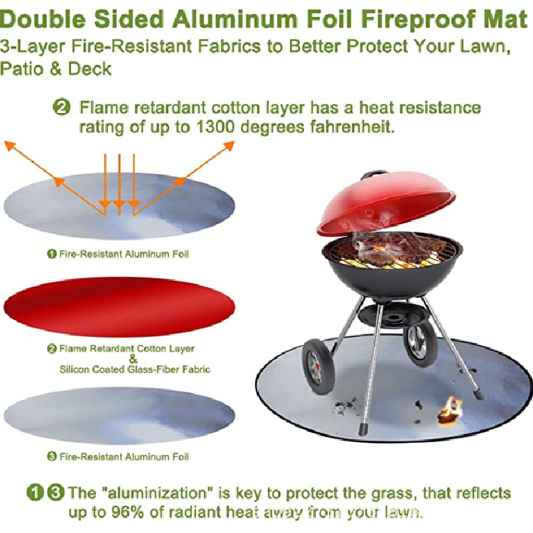 HotSelling New BBQ Barbecue Mat Fireproof High Temperature Resistant Fire Pit Mat Floor Courtyard Lawn Protection Mat HotSelling New BBQ Barbecue Mat Fireproof High Temperature Resistant Fire Pit Mat Floor Courtyard Lawn Protection Mat