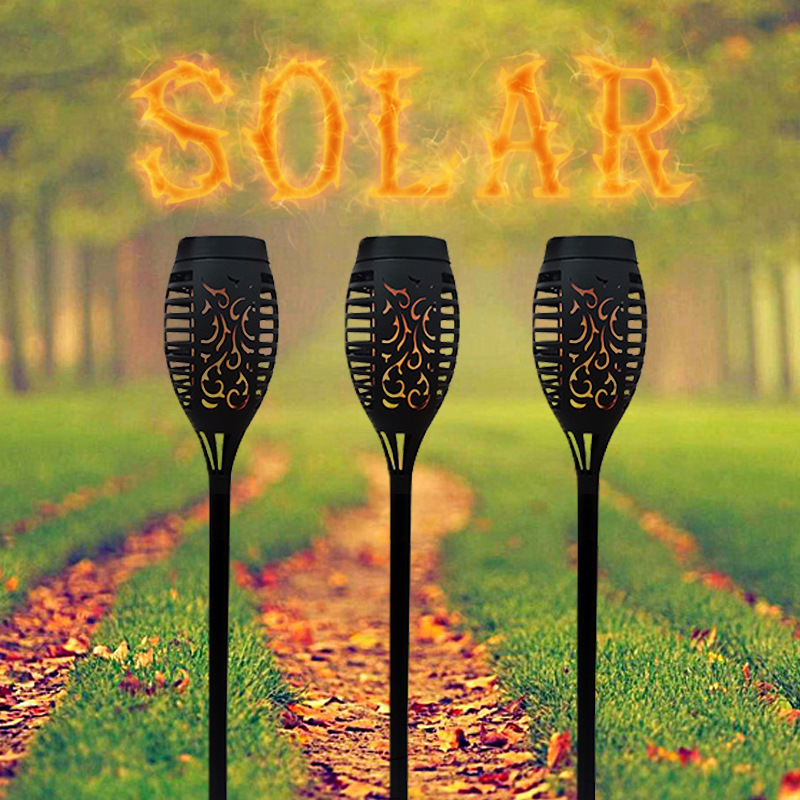 CrossBorder Flame Lamp 12led Solar Torch Light Induction Lamp Garden Courtyard Outdoor Ornamental Floor Outlet Lawn Lamp