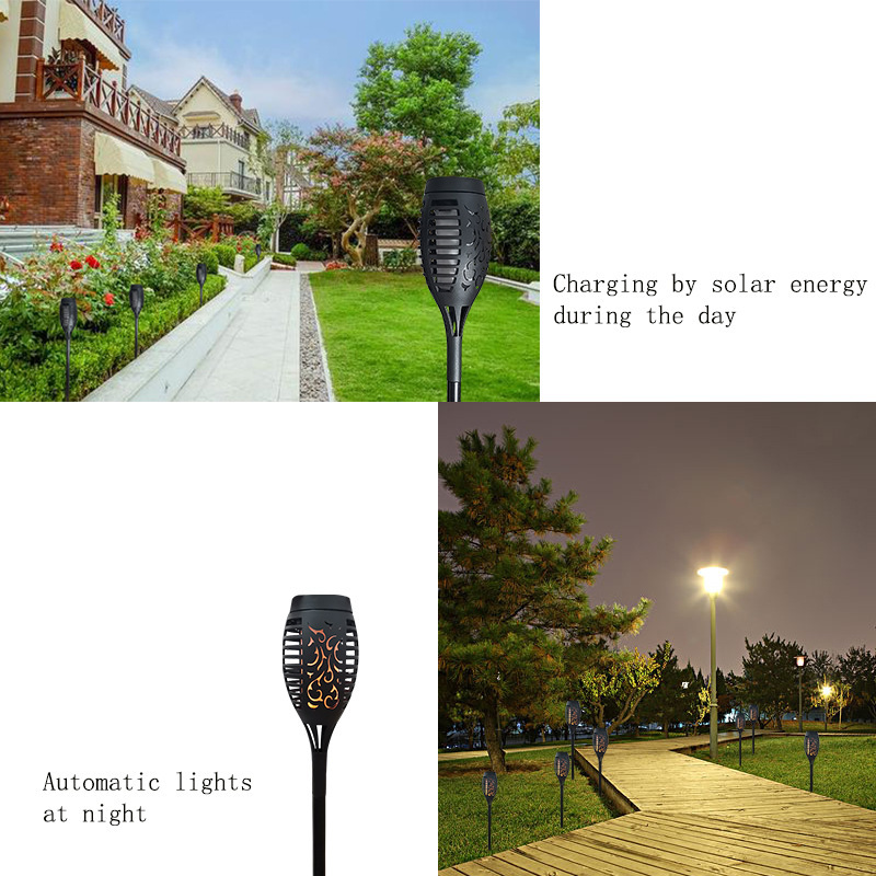 CrossBorder Flame Lamp 12led Solar Torch Light Induction Lamp Garden Courtyard Outdoor Ornamental Floor Outlet Lawn Lamp