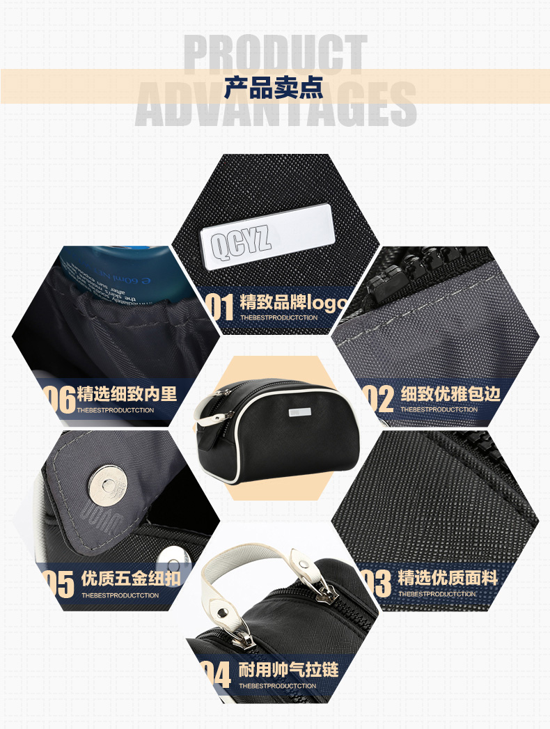 New large-capacity PU men bag waterproof bag wash bag out to collect bag.