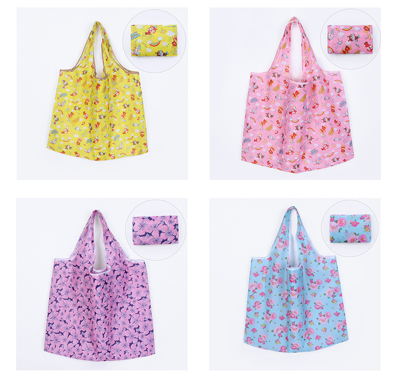 New printed folding eco-friendly supermarket shoppingbag polyester waterproof bag portable portable gift advertising bag
