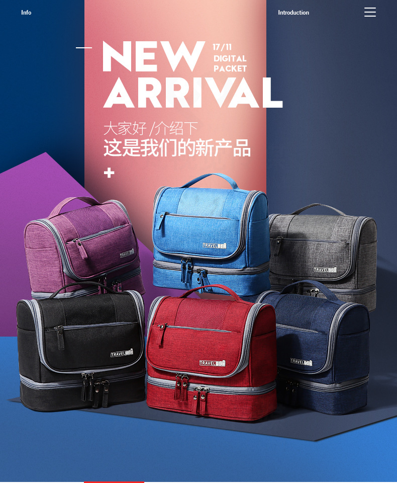 New Korean travel waterproof bag makeup bag large capacity dry and wet separation wash gargle bag finishing bag