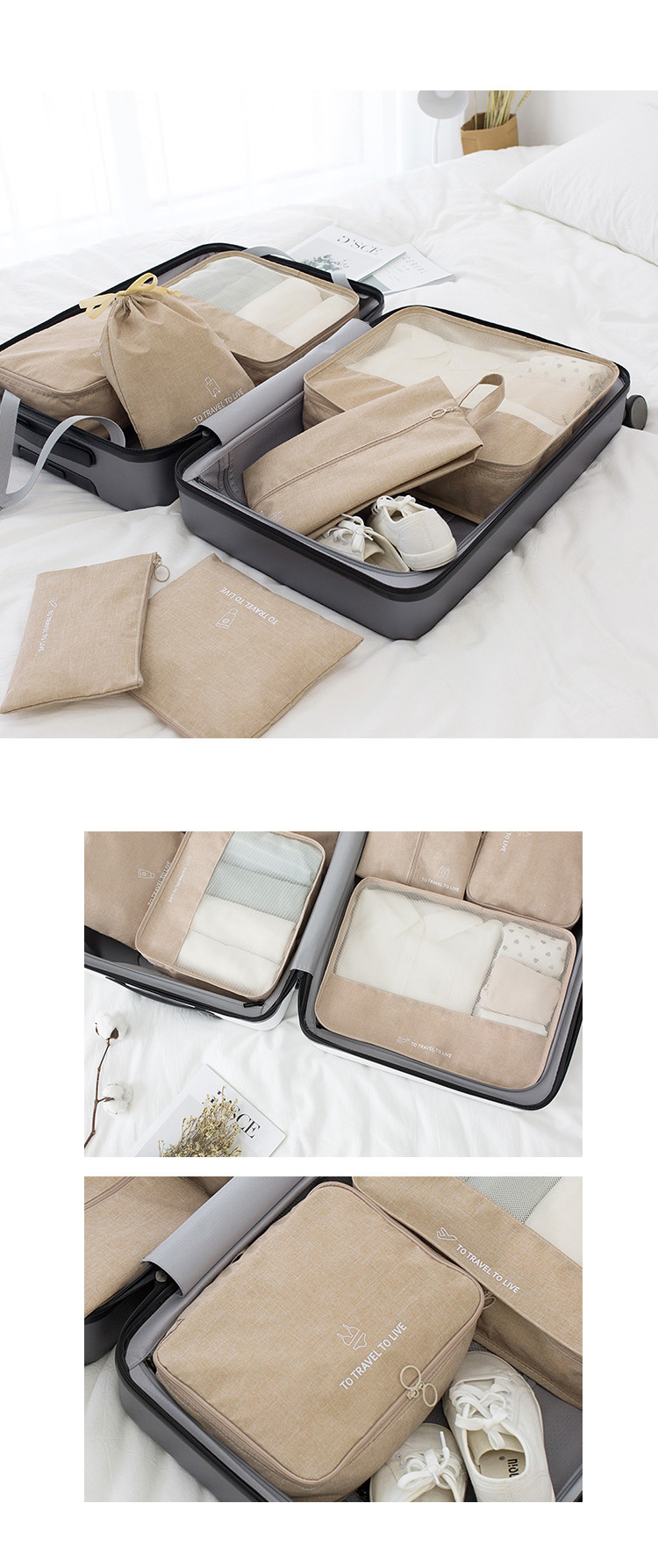 Travel Life Buggy Bag Seven-Piece Underwear Storage Organizing Waterproof Bag Travel Clothes Storage Bag New 7-Piece Set
