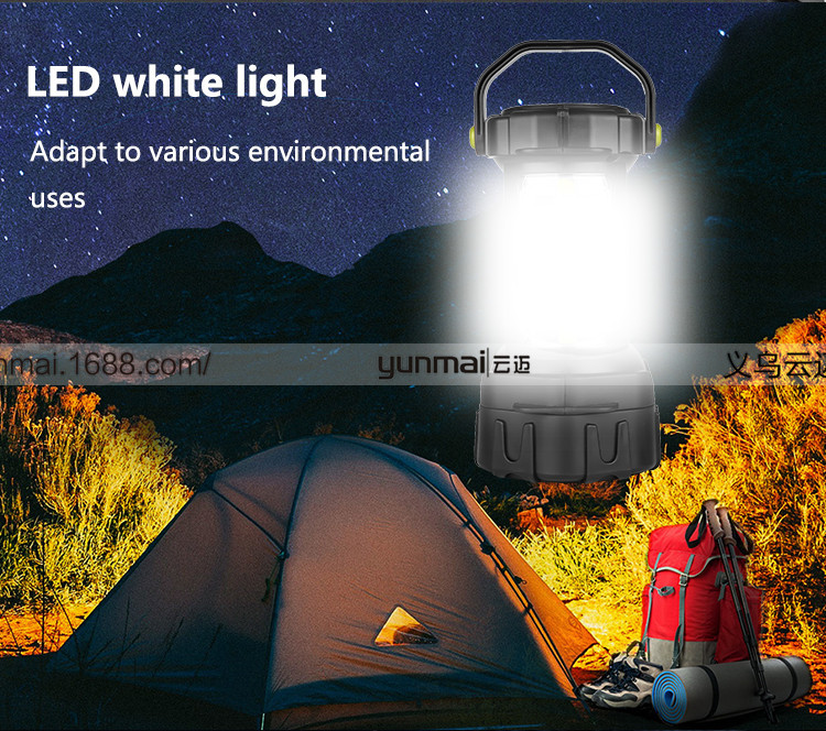Cross-Border New LED Built-in Battery USB Charging Portable Camping Light Outdoor Glare Camping Light Emergency Light Cross-Border New LED Built-in Battery USB Charging Portable Camping Light Outdoor Glare Camping Light Emergency Light