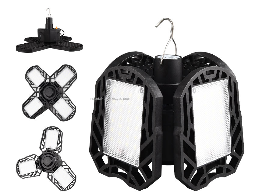 Solar Charging Three Leaves Foldable UFO Lamp Outdoor Lighting Camping Light Emergency Light Night Market Light