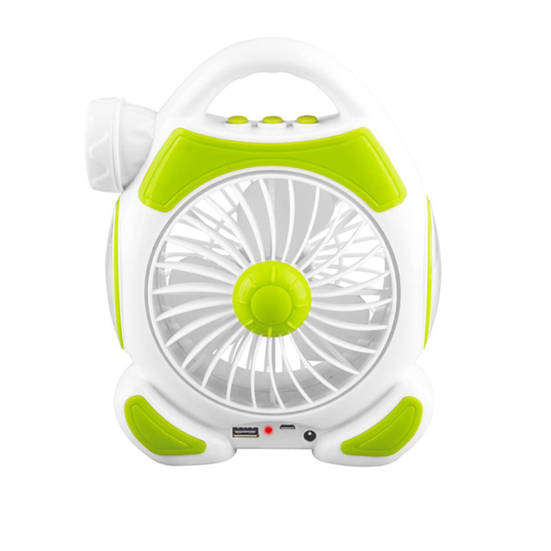 H-1988 Multi-Function Led Table Lamp Mini Little Fan USB Rechargeable Fan Outdoor Camping Light Work Light