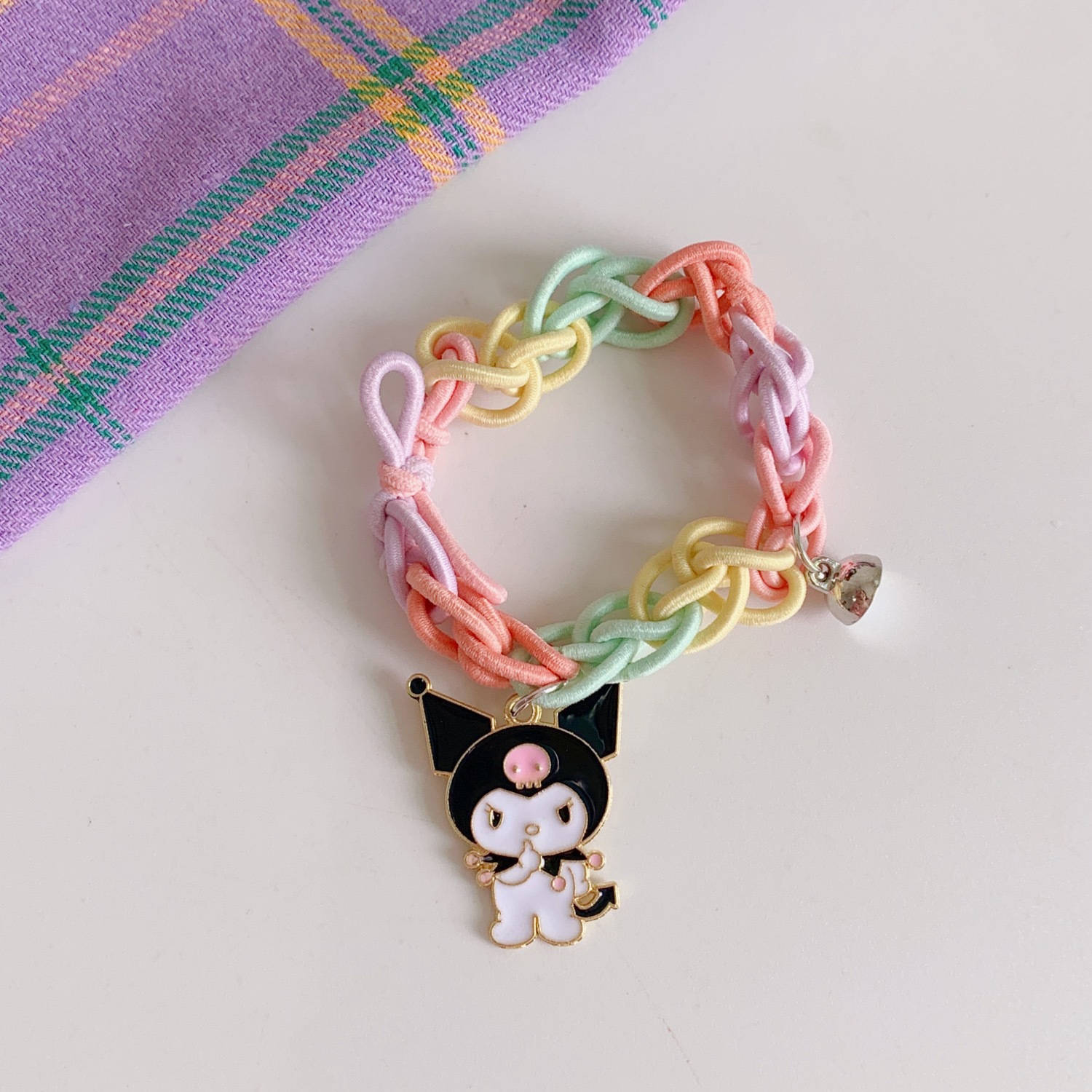 Rainbow Couple Bracelet Hair Band DualUse Internet Celebrity Ins Wrist Woven Rubber Band for Boyfriend Color Hair Rope Rainbow Couple Bracelet Hair Band DualUse Internet Celebrity Ins Wrist Woven Rubber Band for Boyfriend Color Hair Rope