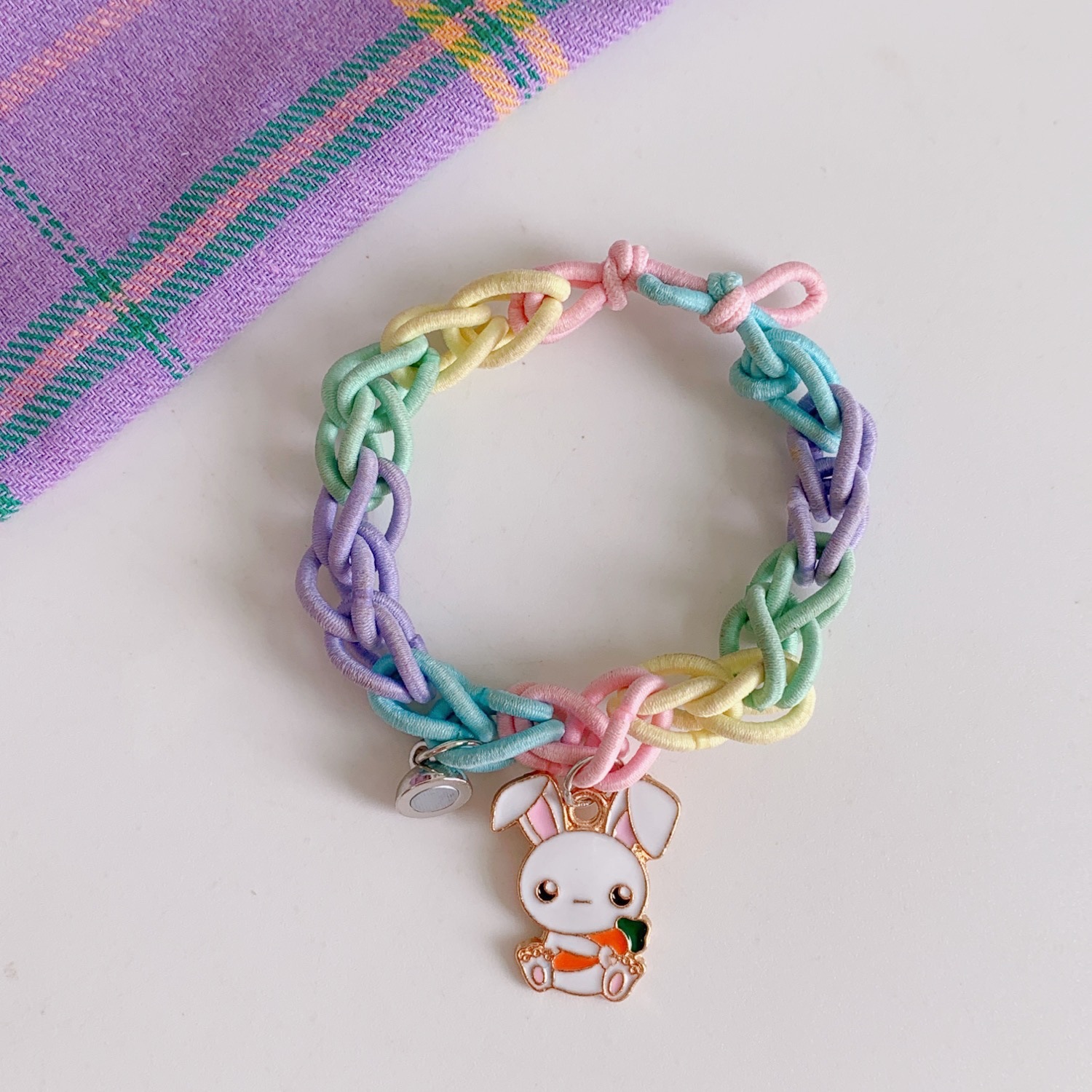 Rainbow Couple Bracelet Hair Band DualUse Internet Celebrity Ins Wrist Woven Rubber Band for Boyfriend Color Hair Rope Rainbow Couple Bracelet Hair Band DualUse Internet Celebrity Ins Wrist Woven Rubber Band for Boyfriend Color Hair Rope