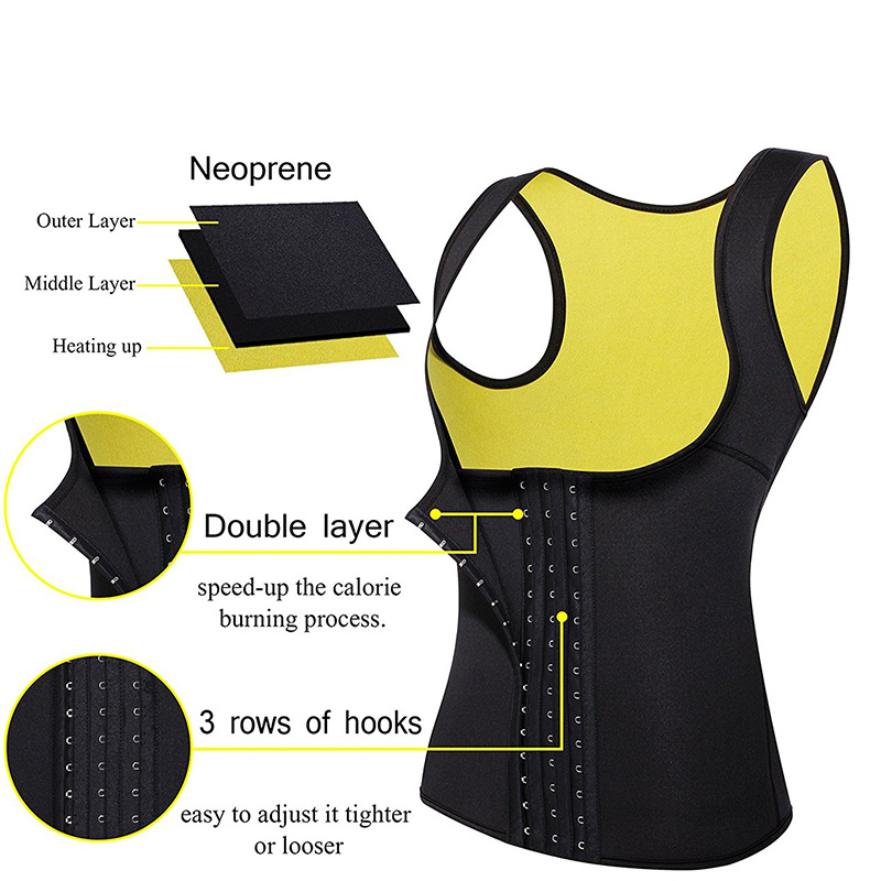 European and American Hot Selling Women&#039;s Body Shaping Push-up Vest Cross-Border Court Corset Neoprene Belly Coat