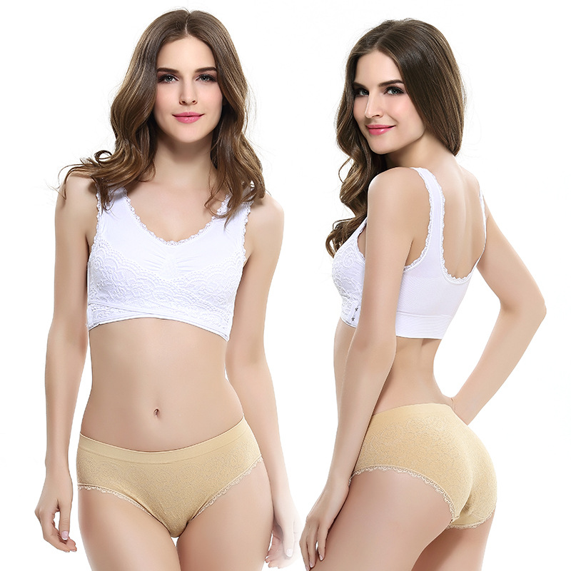Front Cross Side Buckle Lace Edge No Steel Ring Sports Brassiere Super Gathered Adjustable Push-up Yoga Running Vest