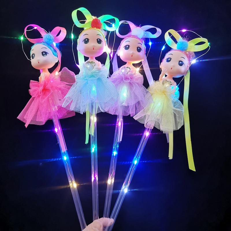 The new night market to set up small fairy LED lighting toys angel doll fairy sticks to push children toys wholesale