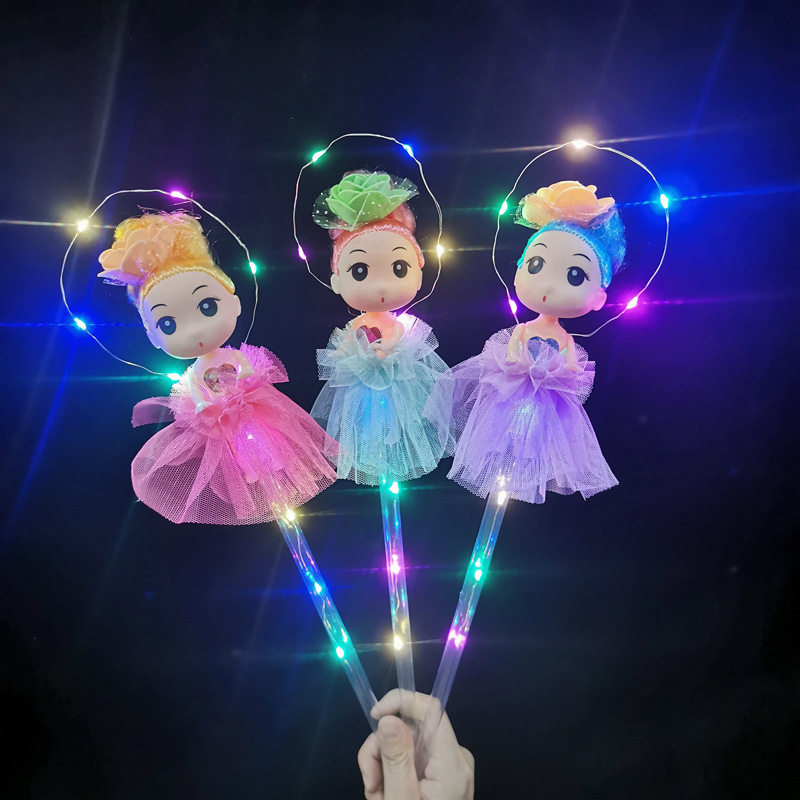 The new night market to set up small fairy LED lighting toys angel doll fairy sticks to push children toys wholesale