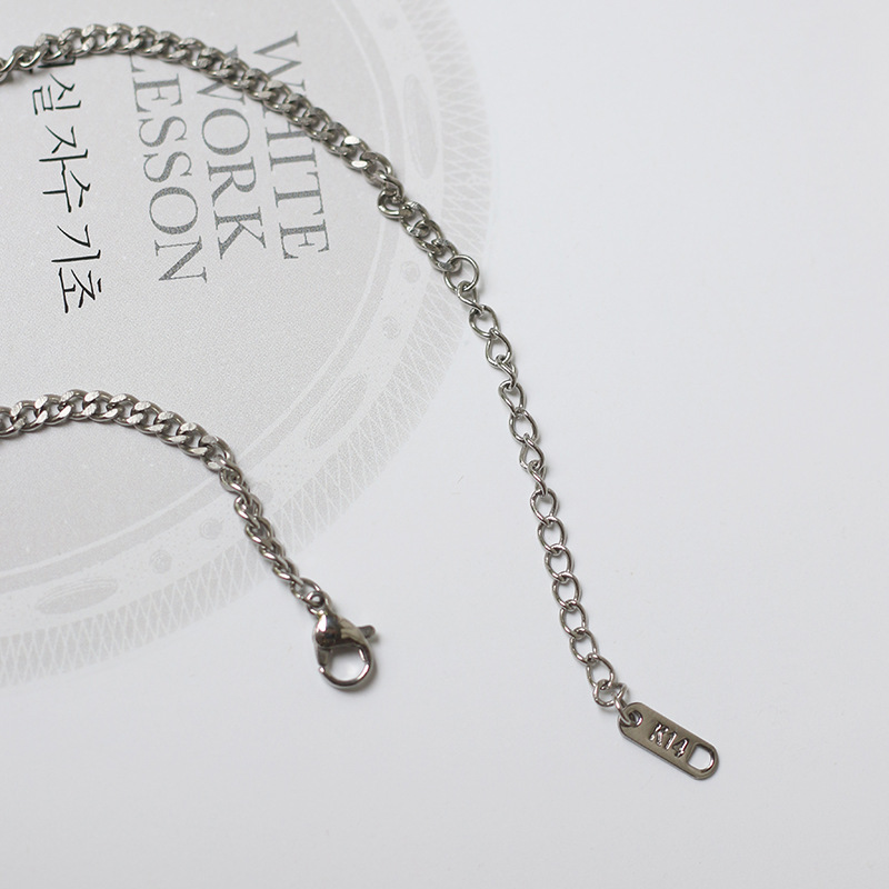 Niche Chain Balance Ball Match Chain Thick Chain Necklace Clavicle Chain Titanium Steel Silver Color Does Not Fade Niche Chain Balance Ball Match Chain Thick Chain Necklace Clavicle Chain Titanium Steel Silver Color Does Not Fade