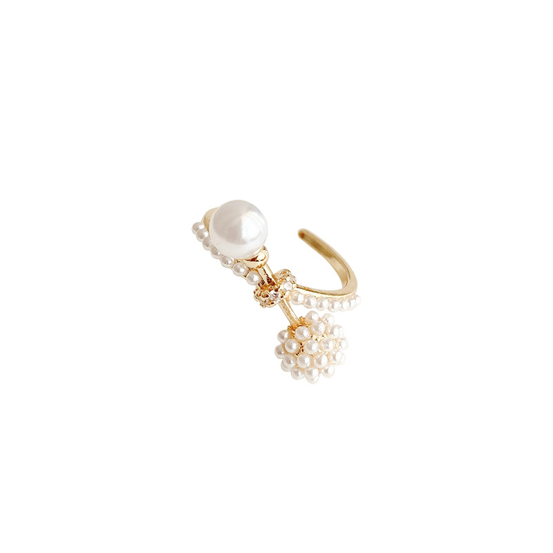 Korean Dongdaemun Open Ring Female Ins Niche High Sense Index Finger Ring Retro Balance Ball Hand Jewelry