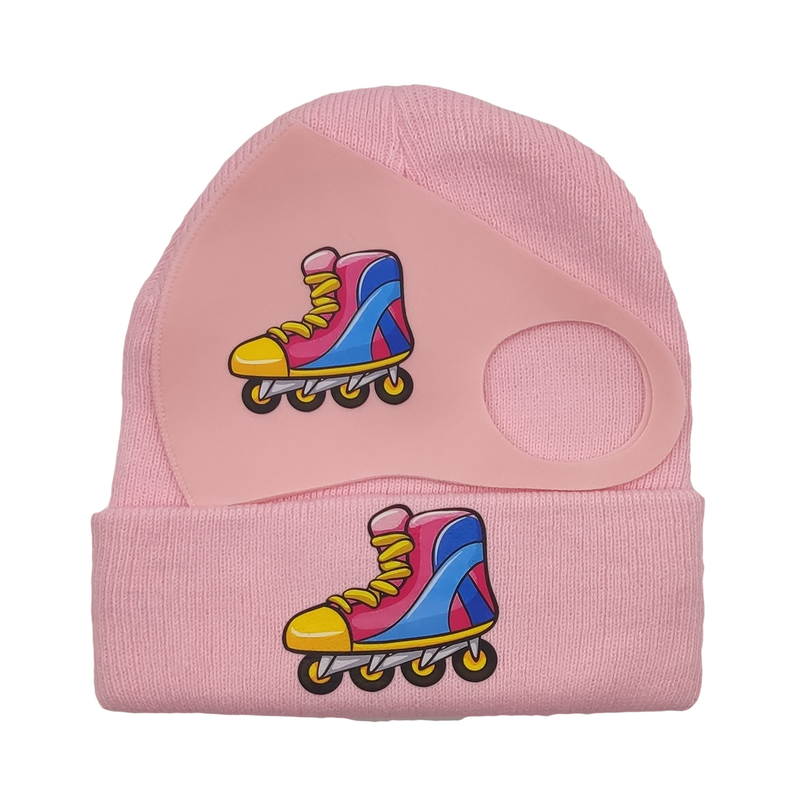 New Printing Warm Wool Hat Roller Skates Skates Outdoor Sports Knitted Hat Autumn and Winter Hip Hop Hat