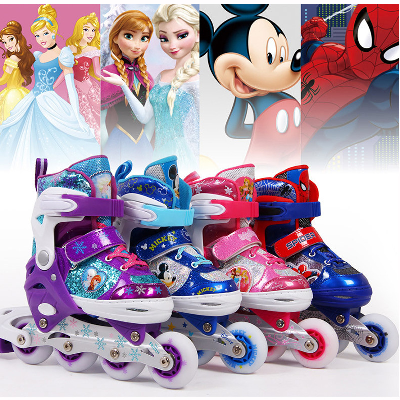 Boys and Girls Roller Skates Inline Skates Adjustable Full Flash Children the Skating Shoes Full Set Protective Gear