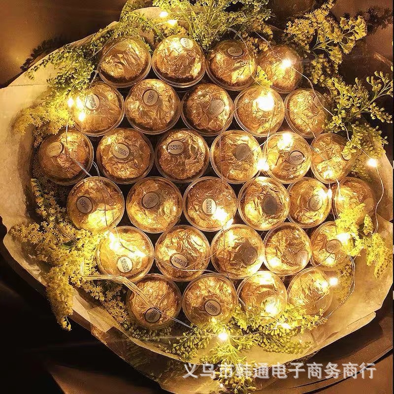 100 Ferrero Chocolate Cup Bouquet DIY Packaging Materials Plastic Bowl Shell Candy Fresh Floral Materials Wholesale