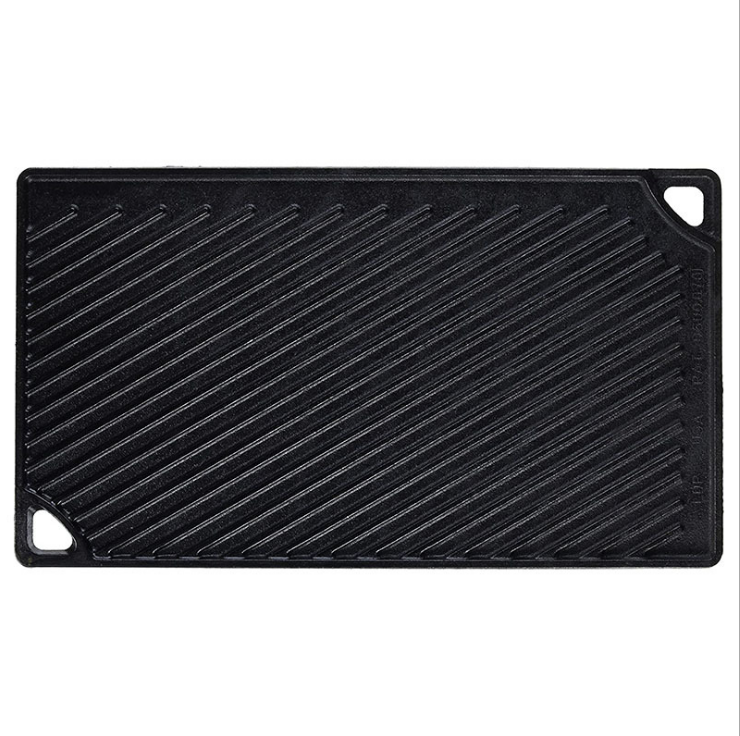 Cast Iron Fry Pan Stripe Baking Tray Available on Both Sides Cast Iron Fry Pan Stripe Baking Tray Available on Both Sides